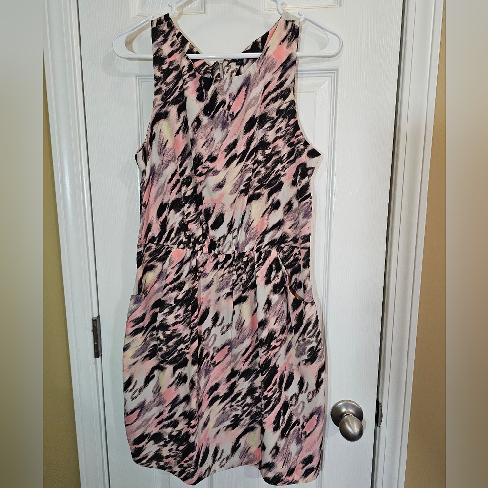 The Gap Pink and Black Abstract Print Dress (Size 6)